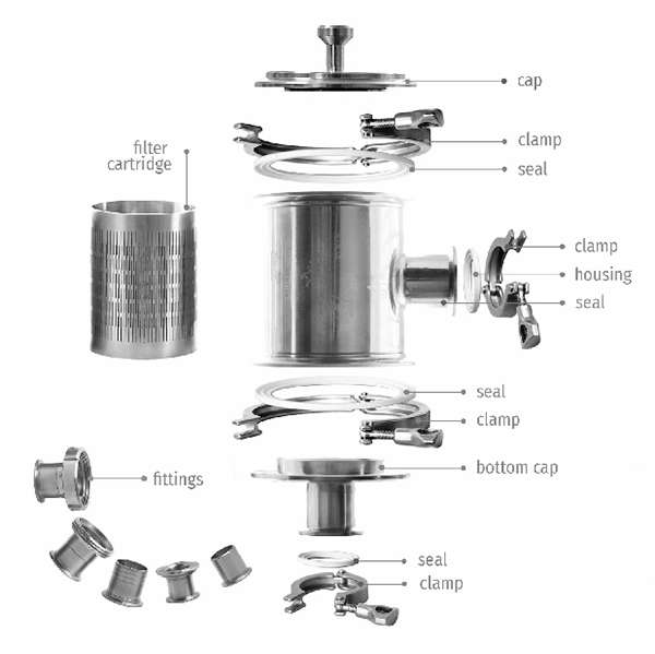 Slotted filter parts